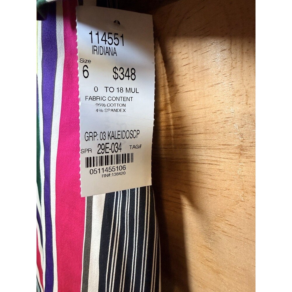 Carlisle women's 2 Piece Shirt And Blouse Size 6 Multi Striped Classic NWT - Picture 8 of 9